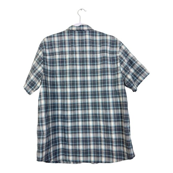 511 Tactical Shirt Mens Size Medium Blue Plaid Snap Button Short Sleeves 5.11 - Picture 2 of 7